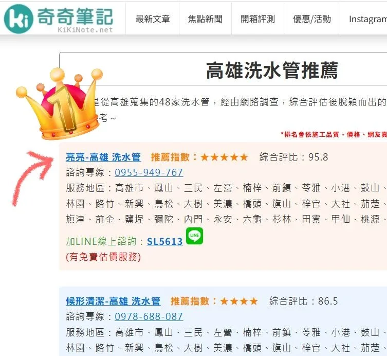 高雄洗水管推薦-亮亮洗水管高雄評價第一名